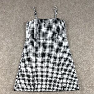 Art Class Girls Black/White Houndstooth Knit Spaghetti Strap Dress Size M (8)